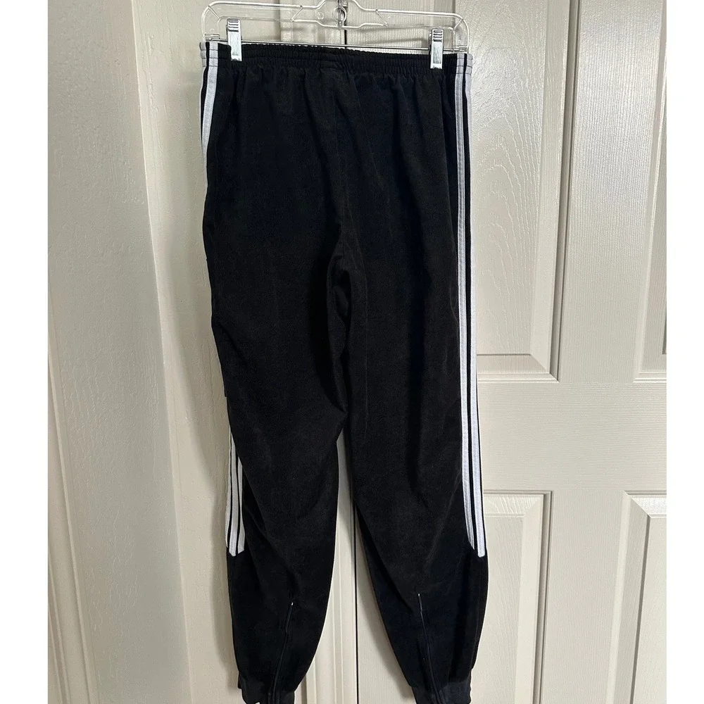 Vintage 90s Adidas Trefoil Triacetate Tracksuit Set Jacket Pants Black Teal‎ M/L